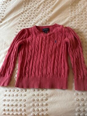 Polo by Ralph Lauren Raspberry Cable-Knit Crewneck Sweater